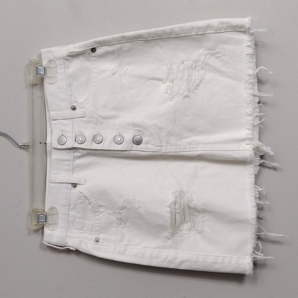 Aero High Rise Mini Size 0 Denim Skirt White - Picture 1 of 9